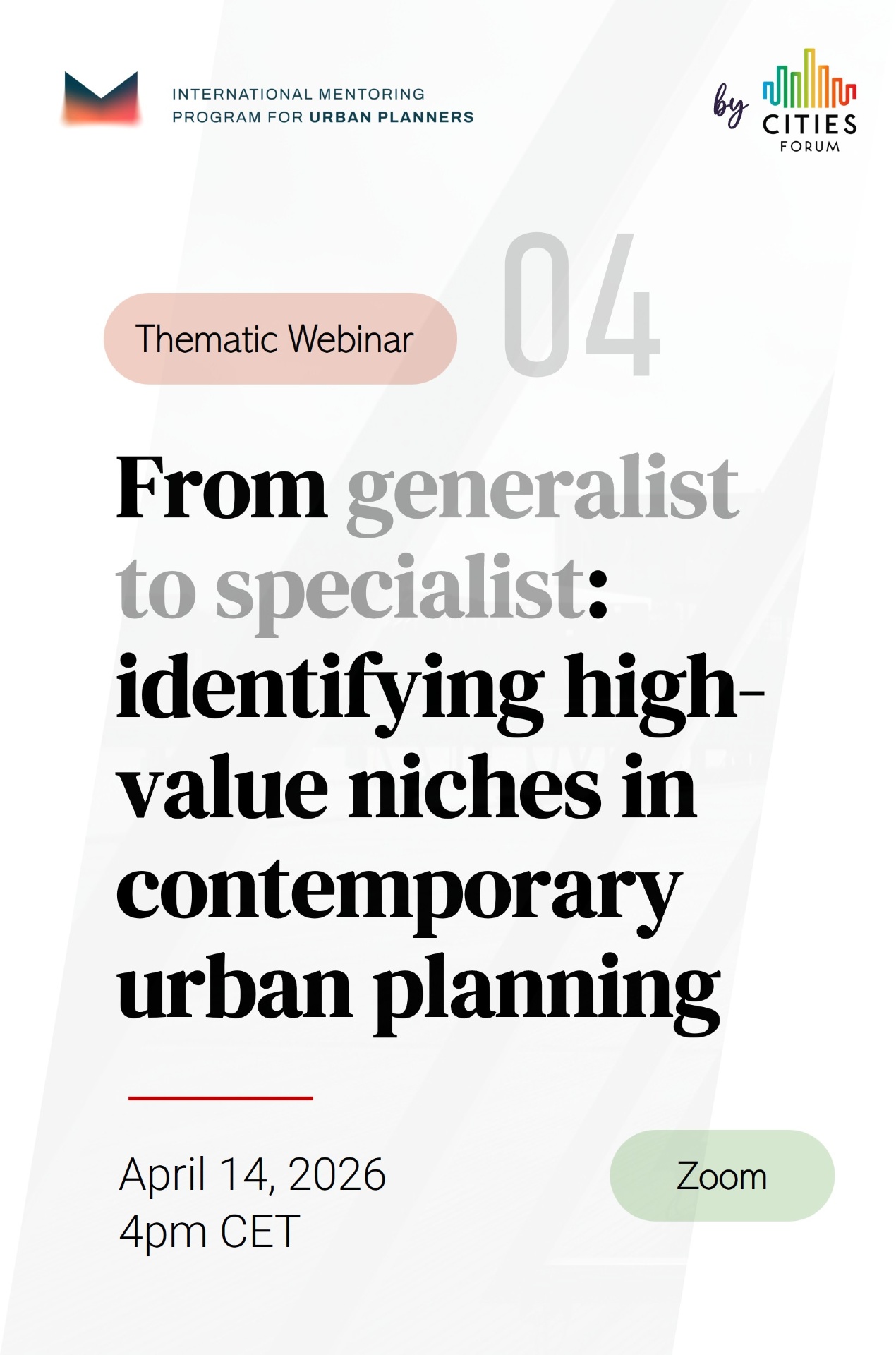 Poster From generalist to specialist: identifying high-value niches in contemporary urban planning